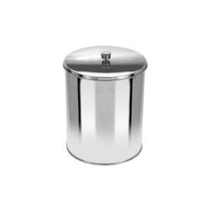 Lixeira Office com Tampa em Aço Inox
